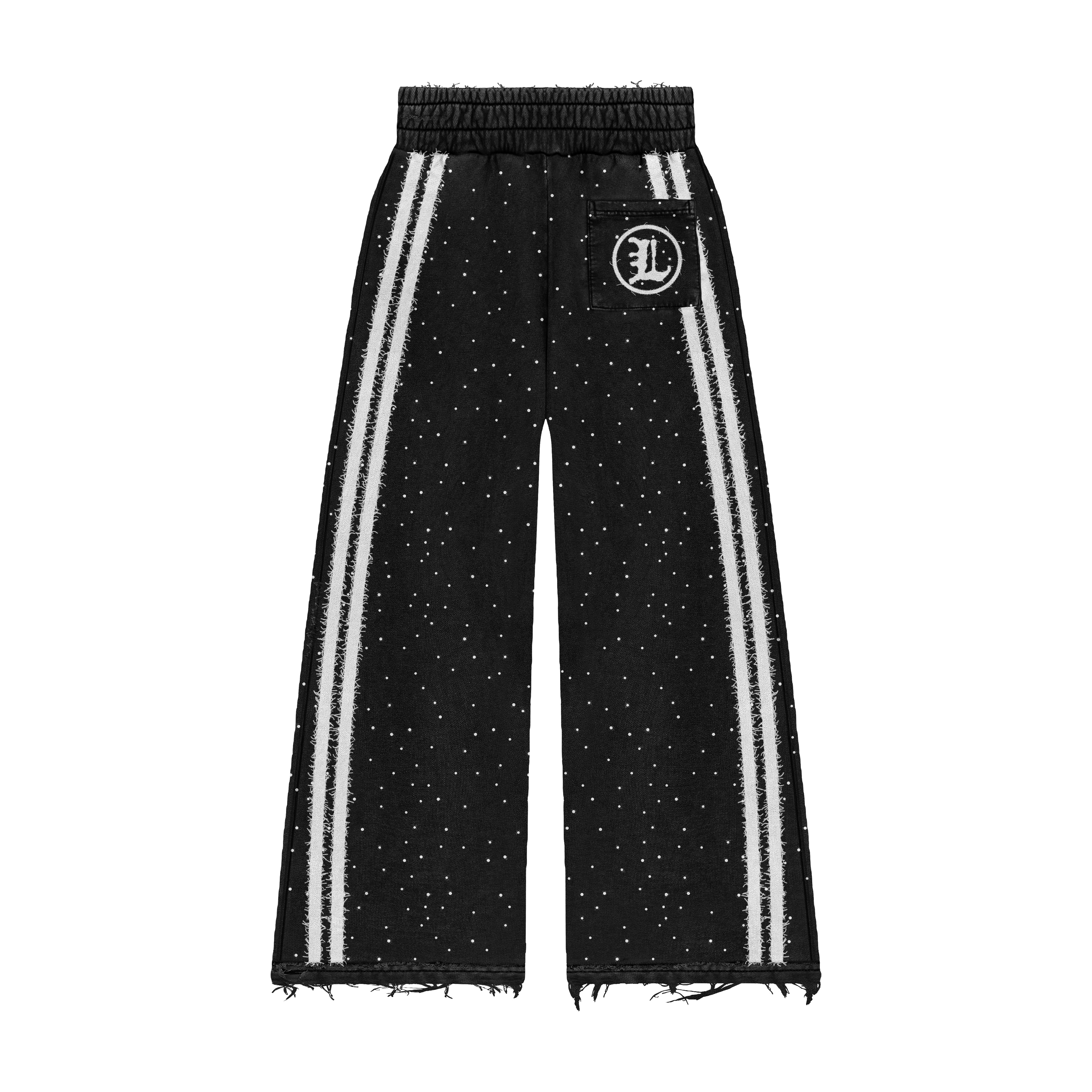 Black LIMITLESS Studded Wide-Leg Track Pants
