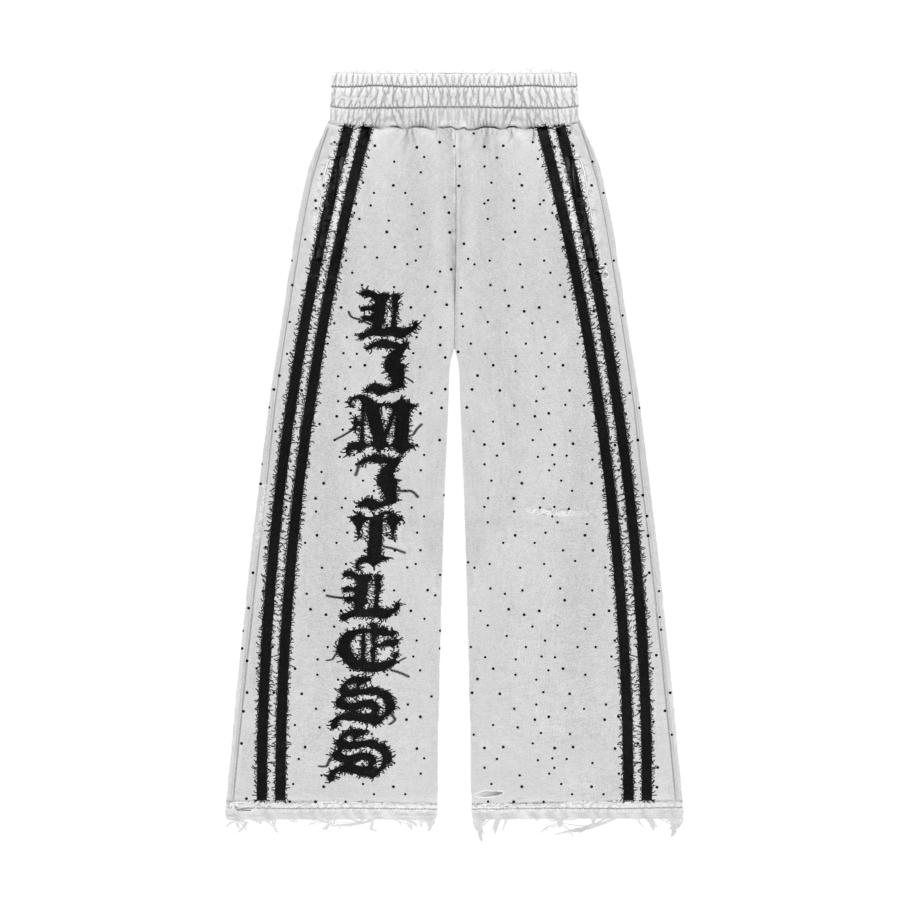 White LIMITLESS Studded Wide-Leg Track Pants