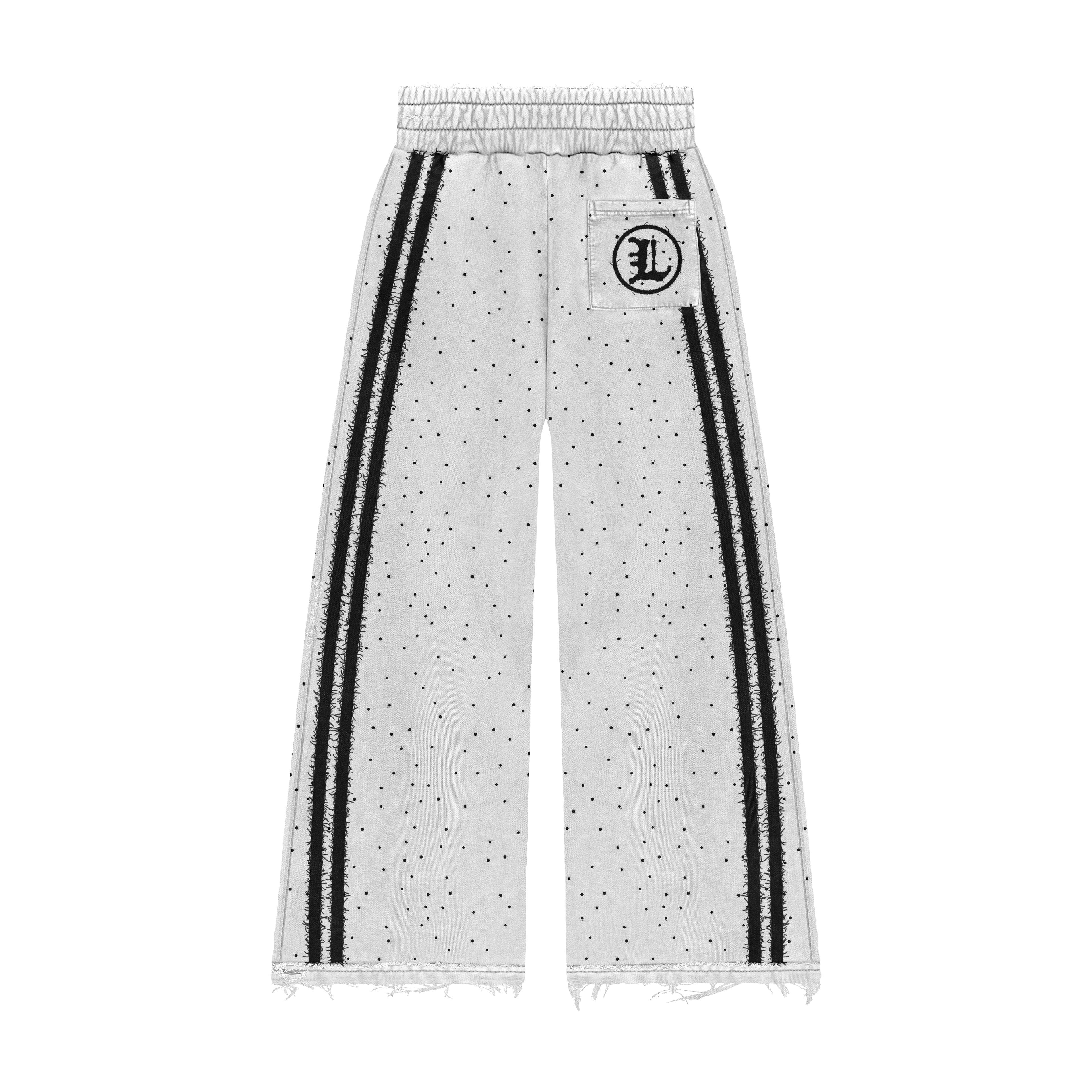 White LIMITLESS Studded Wide-Leg Track Pants