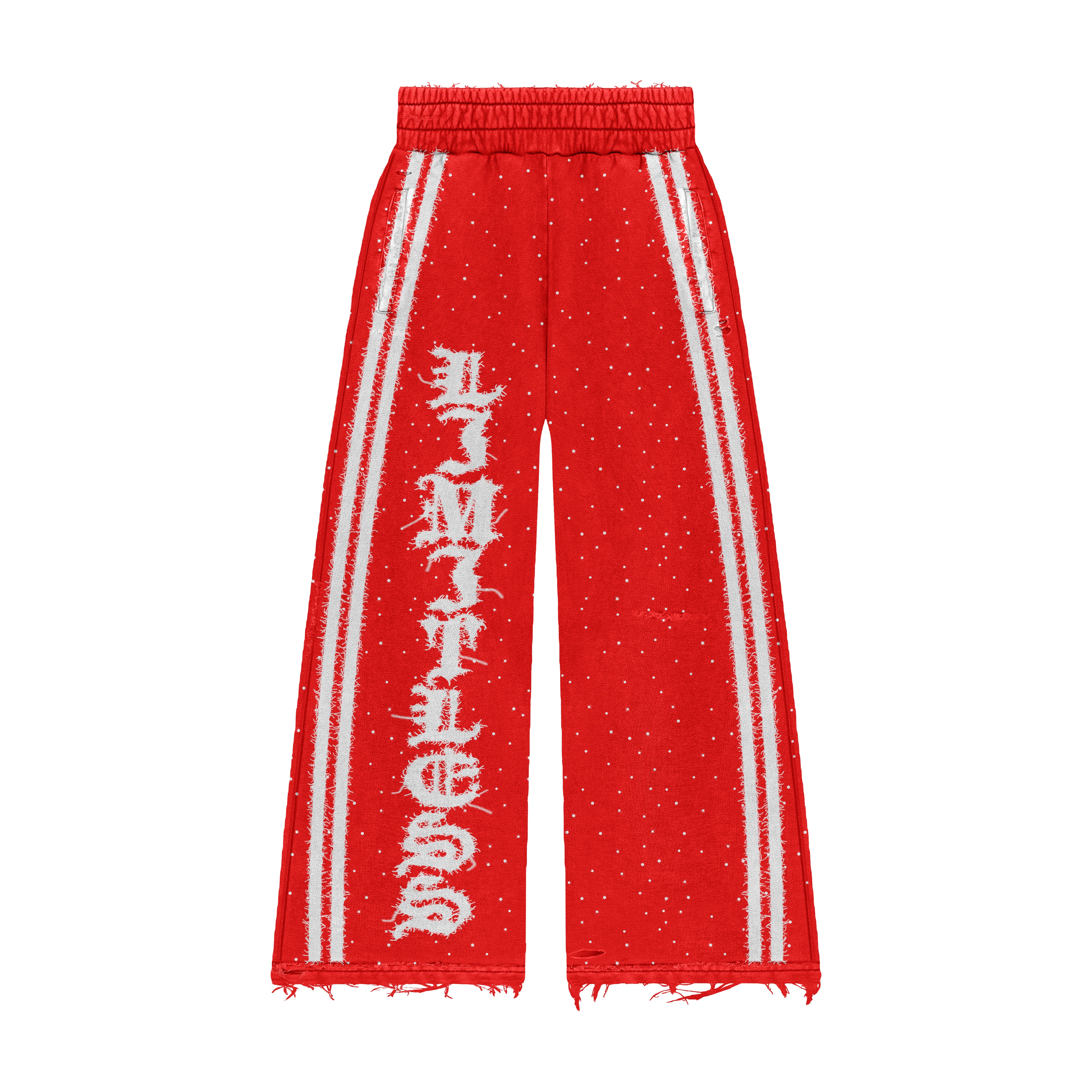 Red LIMITLESS Studded Wide-Leg Track Pants